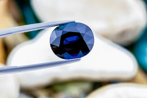 Blue Sapphire 11.73 CT 14.16X11.83X8.41 MM Oval Cut Unheated GIA Certified. Mined In Africa.