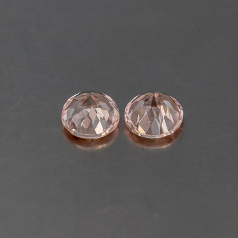 Morganite 2.63 cts 7 mm Round Pair Top View