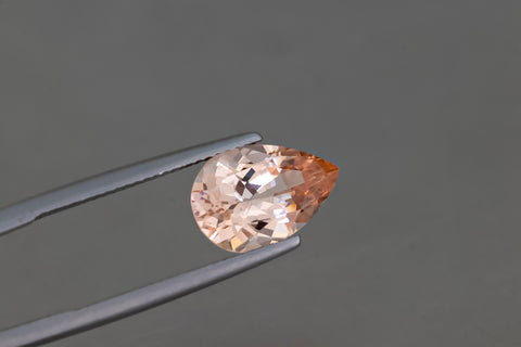 Morganite 3.27 CT 13X9 MM Pear Cut, Morganite is an unusual gemstone. It fits into a unique part of the colour spectrum, somewhere between pink and a lustrous brown.