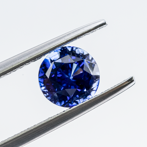 Glittering Blue Ceylon Sapphire 2.5 ct Round GRS Certified - 7.4x7.32x5.8 mm - shoprmcgems