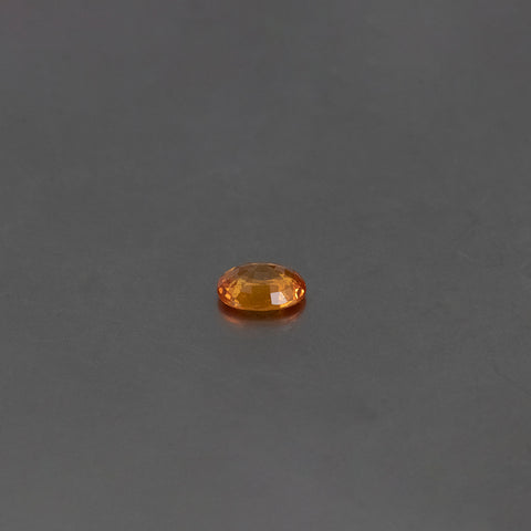 Orange Sapphire Oval 7X5 MM 1.05 CT. Mined In Africa. Top View