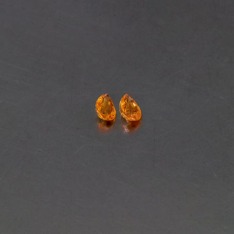 Orange Sapphire Pear 7X5 MM 1.94 ct. Mined In Africa. Side view