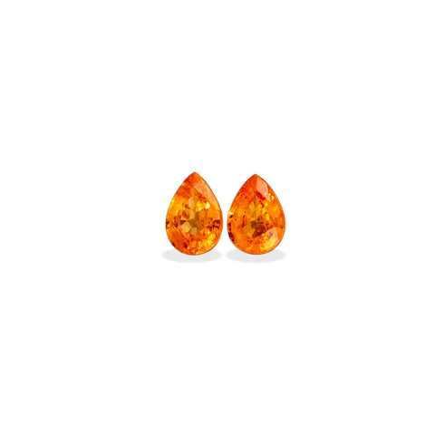 Orange Sapphire Pear 7X5X MM 1.71 ct. Mined In Africa.