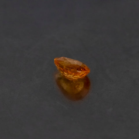 Orange Sapphire Pear 7X5X3.4 MM 0.94 CT. Mined In Africa. Side View