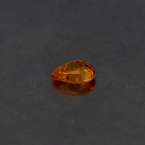 Orange Sapphire Pear 7X5X3.4 MM 0.94 CT. Mined In Africa. Top View
