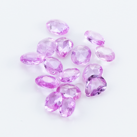 Pink Sapphire 3.18 ct 4.5X3.5 mm Mix shape (Pear & Oval) Rose Cut - shoprmcgems