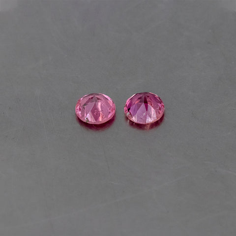 Pink Tourmaline 0.89 CT 5 MM Round. Mined In Brazil. Top View