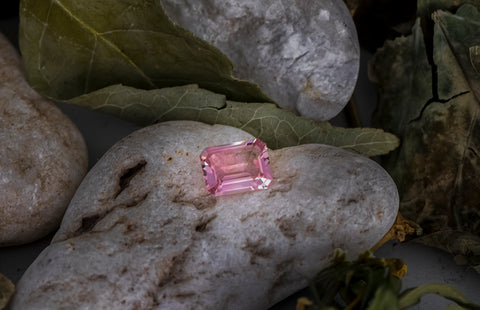 Baby Pink Tourmaline 1.76 CTS 9x7 mm Octagon Cut On Stone