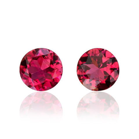 Rubellite Round 5 MM 1.01CT. Mined In Brazil. 
