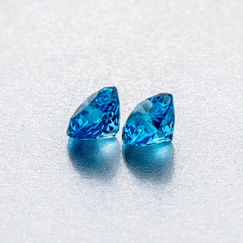 Beautiful Pair of Natural Swiss Blue Topaz Heart shape 11MM 12.27 CT - shoprmcgems