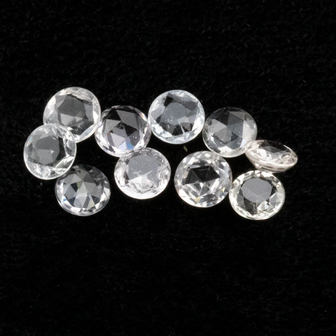 Natural White Sapphire 2.75 ct 4 mm Round Rose Cut - shoprmcgems