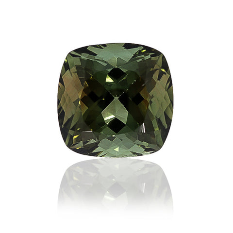 Yellow Green Tourmaline 8.24 Cts 12 MM Cushion - shoprmcgems