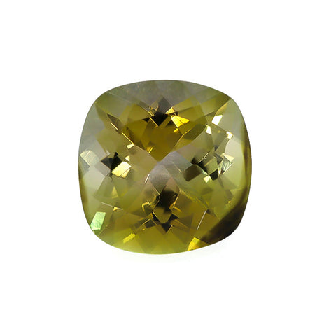 Yellow Green Tourmaline 3.92 Cts 10 MM Cushion - shoprmcgems