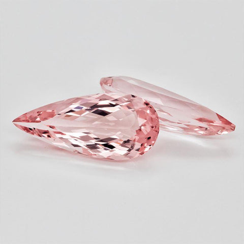 Beautiful Pair of Pink Morganite 14.33 CT 21.50x9.60 MM Pear Cut - shoprmcgems