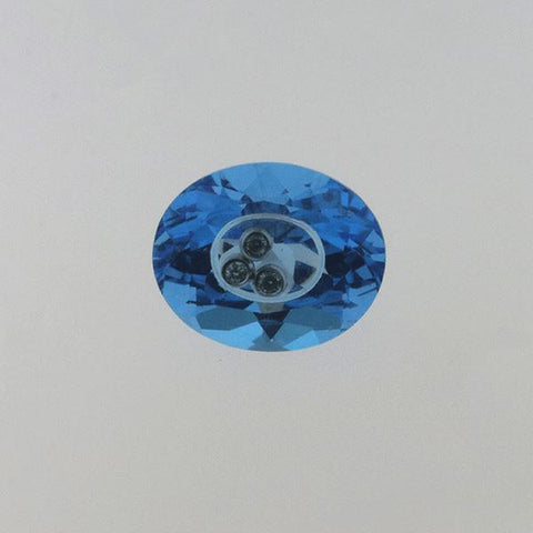 Diamond inside of Swiss blue topaz 4.37 CT 11X9 MM Oval - shoprmcgems
