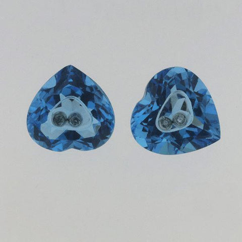 Diamond inside of Swiss blue topaz 6.02 CT 9 MM Heart - shoprmcgems