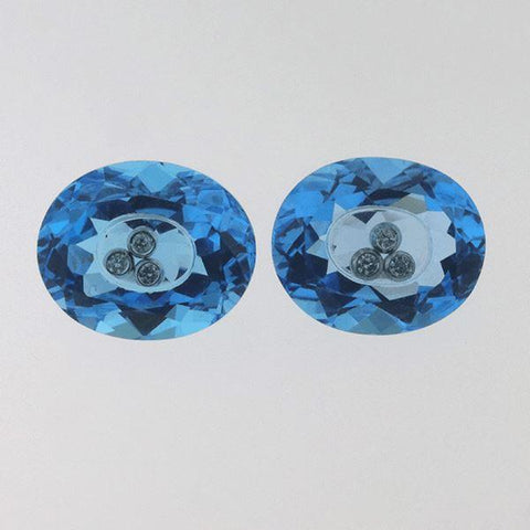 Diamond inside of Swiss blue topaz 8.49 CT 11X9 MM Oval - shoprmcgems