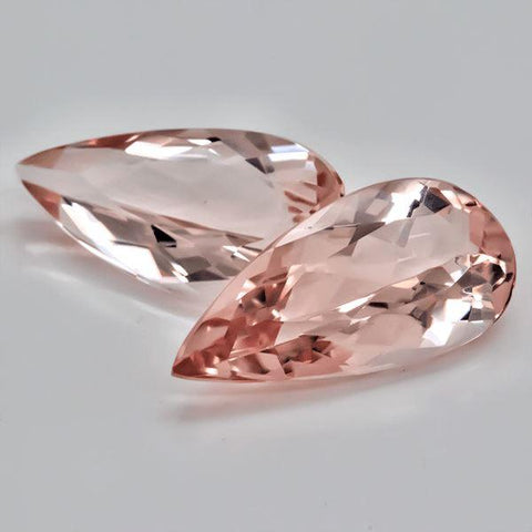 Pair of Pink Morganite 6.12  CT 16x8 MM Pear - shoprmcgems