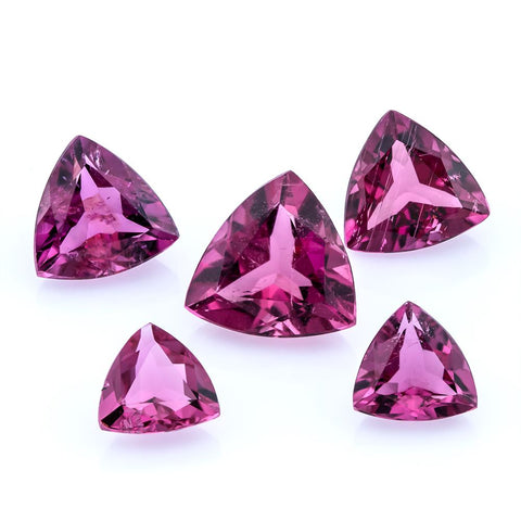 Pink Tourmaline 3.20 CT 5.00 MM (2 PCS), 6.00 MM (2 PCS), 7.00 MM (1 PCS) Trillion Gemstones RMCGEMS 