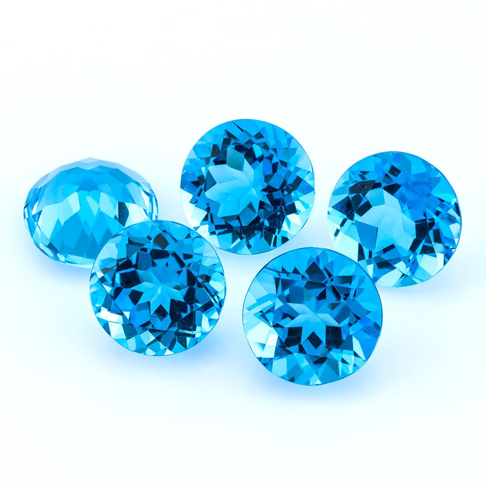 Sky Blue Topaz Gemstone Titanium Stud Earrings / 4mm Cabochon 