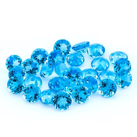 Swiss Blue Topaz 7 MM Round - shoprmcgems
